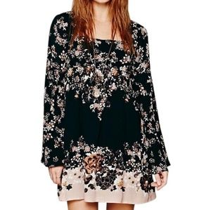 Free people bell sleeved floral dress